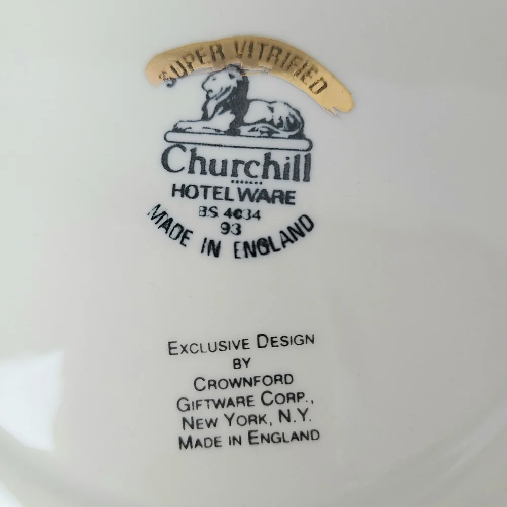 Churchill Super Vitrified Hotel Ware Floral Crownford Giftware Plates-Set of Two
